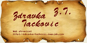 Zdravka Tacković vizit kartica